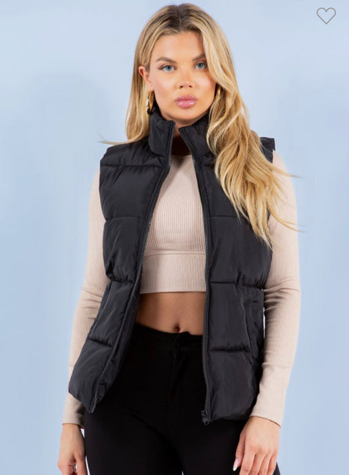 A MUST HAVE BLACK PUFFER VEST 0139B